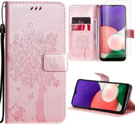 etui-do-samsung-galaxy-a22-4g-rozowe-wytlaczane-drzewo-zamykane-2x-szklo