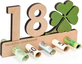 drewniany-stojak-na-pieniadze-18-urodziny-zielona-koniczynka-na-szczescie