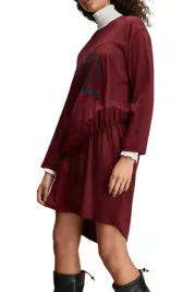 sukienka-damska-hilfiger-collection-oversize-bordowa