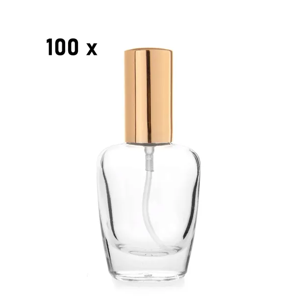 100 x BUTELKA SZKLANA FLAKON NA PERFUMY MONIQUE ATOMIZER ALUMINIUM - 10ML!