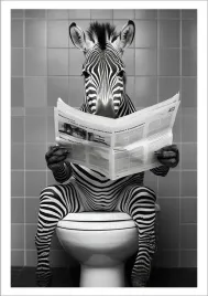 plakat-bez-ramy-do-lazienki-wc-toalety-zebra-na-kiblu-gazeta-p2531-a4