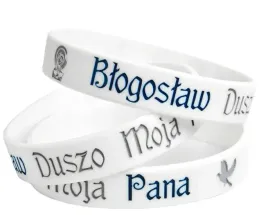 opaska-silikonowa-blogoslaw-duszo-moja-pana-biala-180-mm