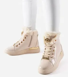 damskie-plaskie-botki-sneakersy-ocieplane-z-futerkiem-lakierowane-bezowe-37