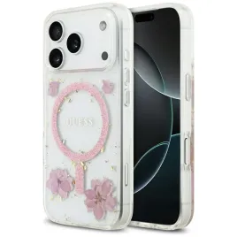 etui-guess-resin-flowers-glitter-magsafe-do-iphone-17-pro-rozowy