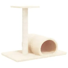 klasyczny-drapak-dla-kota-1-tunel-1-platforma-kremowy-60x345x50-cm