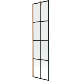 mexen-next-parawan-1-skrzydlowy-50x150cm-czarny-wzor-miedz-szczotkowana