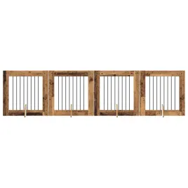 bramka-dla-psow-z-podporkami-4-szt-stare-drewno-80-x-80-cm