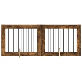 bramka-dla-psow-z-podporkami-2-szt-dab-wedzony-100-x-80-cm