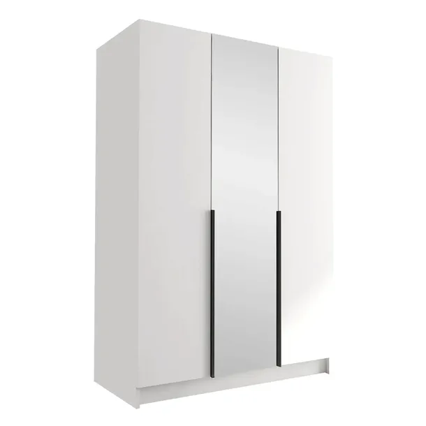 Szafa CALIA II 150cm z lustrem-duża garderoba - BIAŁY+CZARNY
