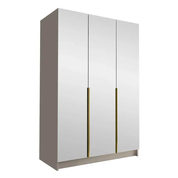 Szafa CALIA III 150cm z lustrem-duża garderoba - KASZMIR +ZŁOTY