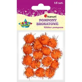 pompony-titanum-brokatowe-pomaranczowe-15-szt-18-mm