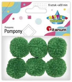 pompony-wloczkowe-titanum-zielone-6-szt-3-cm