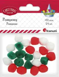 pompony-titanum-mix-24-szt-czerwone-zielone-biale-swiateczne