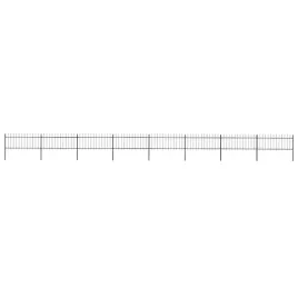 ogrodzenie-ogrodowe-z-wlocznia-stalowe-1426-x-80-cm-czarne