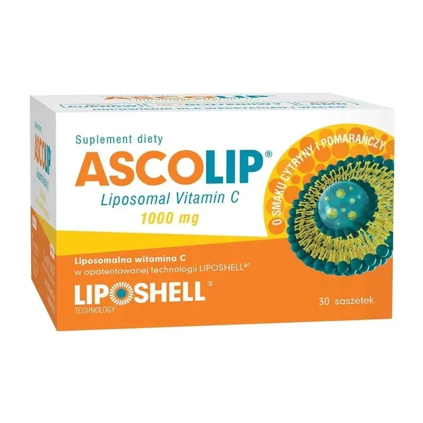ASCOLIP liposomalna witamina C 1000 mg o smaku cyt
