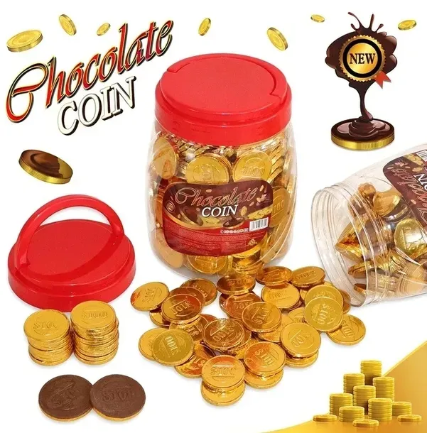 Profisa Monety Czekoladowe 200 szt Czekoladki mleczne 480 g