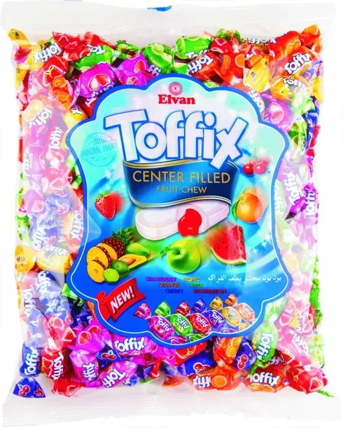 Cukierki Toffix z nadzieniem owocowym Elvan 1000 g