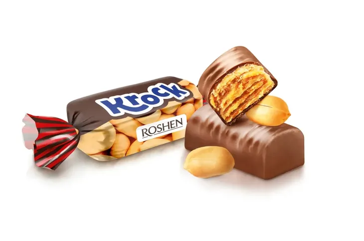 Roshen Cukierki Krock z Karmelem i Orzechami 1kg 1000g