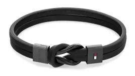 elegancka-meska-bransoletka-skorzana-tommy-hilfiger-czarna-19-cm