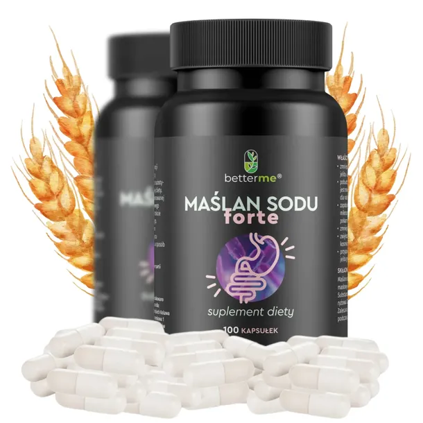 Maślan Sodu Forte 770mg 200 Kapsułek Kwas Masłowy Zdrowe Jelita BetterMe
