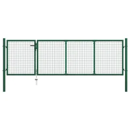 zielona-brama-stalowa-350-x-150-cm-z-zamkiem-i-kluczykami