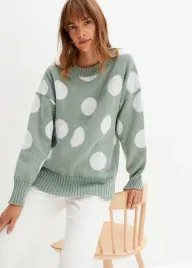 b-p-c-sweter-mietowy-w-biale-grochy-40-42