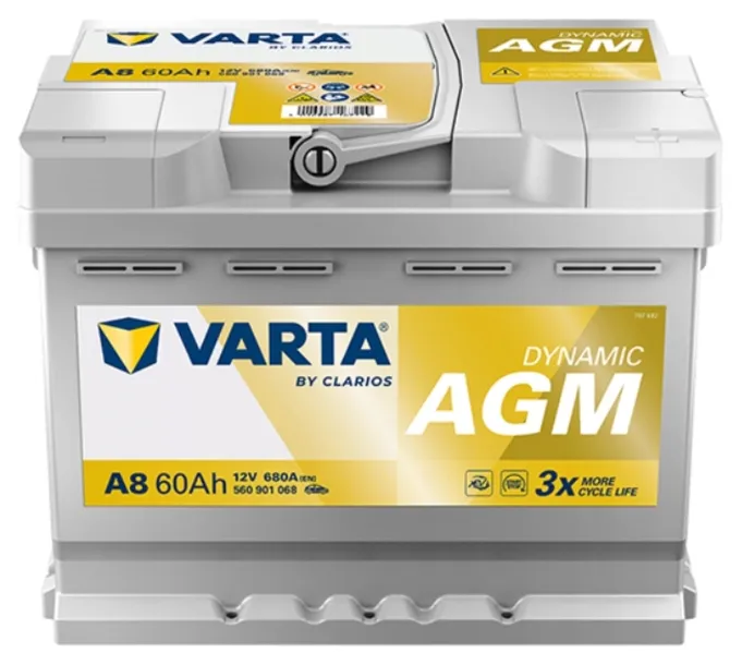 AKUMULATOR 12V VARTA A8 AGM 60AH 680A P+  RADOM