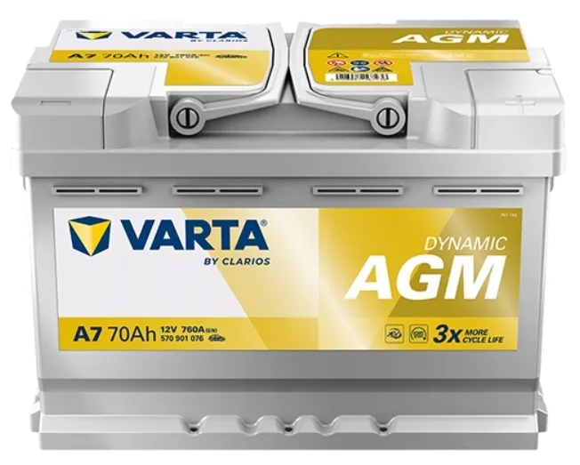 Akumulator VARTA AGM START&STOP A7 70Ah 760A (dawna E39)