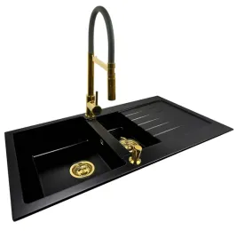 zlew-zlewozmywak-poltorakomorowy-granitowy-90x50-kuchenny-zlota-bateria