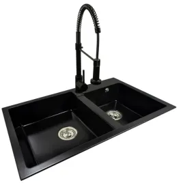 zlewozmywak-zlew-granitowy-dwukomorowy-80x50-bateria-z-ruchoma-wylewka