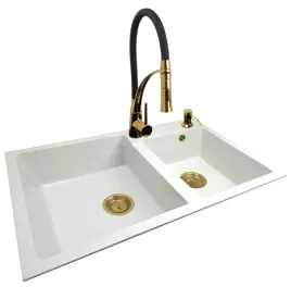 zlew-do-kuchni-zlewozmywak-dwukomorowy-granitowy-80x50-zlota-bateria-nexo