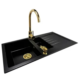 zlew-zlewozmywak-poltorakomory-z-ociekaczem-90x50-granitowy-zloty-syfon