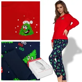 cornette-pizama-damska-bawelna-christmas-tree-prezent-na-swieta-roz-xxl