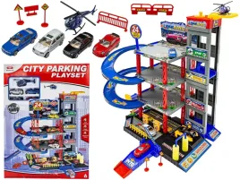duzy-parking-garaz-tor-samochodowy-3-poziomy-winda-myjnia-4-metalowe-autka