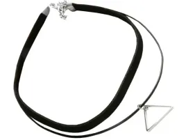 czarny-choker-naszyjnik-chocker-srebrny-trojkat-z-przywieszka