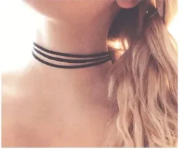 czarny-choker-naszyjnik-zloty-rzemyki-noc-poslubna