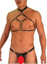 meska-bielizna-uprzaz-stringi-vinyl-komplet-latex