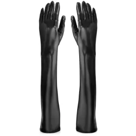 czarne-dlugie-rekawiczki-vinyl-latex-kostium-nowe