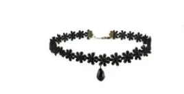 czarny-choker-naszyjnik-kamien-zloty-tasiemka
