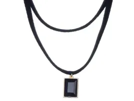 czarny-choker-naszyjnik-kamien-zloty-rzemyk