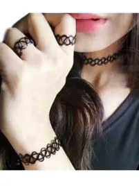 czarny-choker-naszyjnik-chocker-zestaw-3szt-tattoo