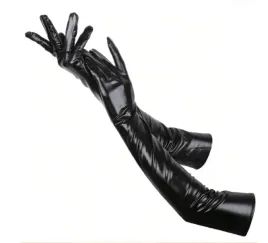 czarne-dlugie-rekawiczki-vinyl-latex-lateks-bielizna-damska-dodatek