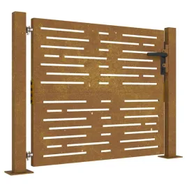 furtka-ogrodowa-100x100-cm-stal-kortenowska-motyw-prostokaty