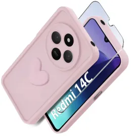 etui-do-xiaomi-redmi-14c-silikonowe-matowe-serce-szklo-ochronne-na-ekran