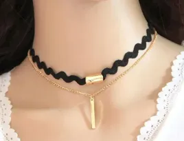 czarny-choker-naszyjnik-chocker-zloty-tasiemka-hit