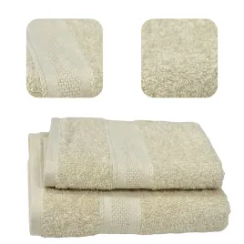 reczniki-kapielowe-zestaw-2x-bawelniane-100percent-bezowe-komplet-70x140-50x90-cm