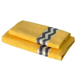 zestaw-2x-recznikow-kapielowych-bawelniane-zolte-komplet-50x90-70x140-cm