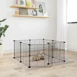 klatka-dla-zwierzat-z-bramka-8-paneli-czarna-35x35-cm-stal