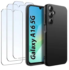 zestaw-etui-do-samsung-a16-5g-matowe-czarne-silikon-slim-3-sztuki-szklo