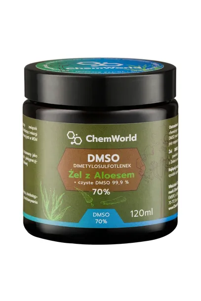 DMSO 99,9% Żel Moc 70% z Aloesem 99% natura 120 ml